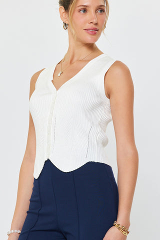 EVANS SWEATER VEST - WHITE