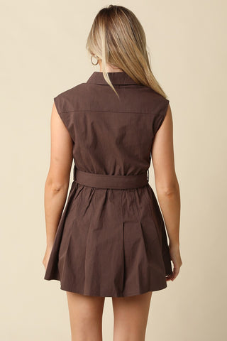 JULIETTE  MINI DRESS - BROWN