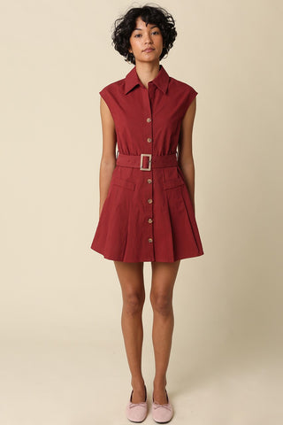 GABY MINI DRESS - BURGUNDAY
