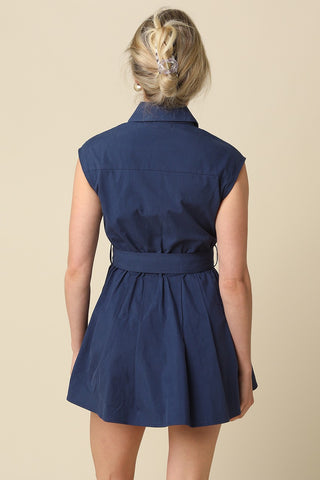ANNA MINI DRESS - NAVY