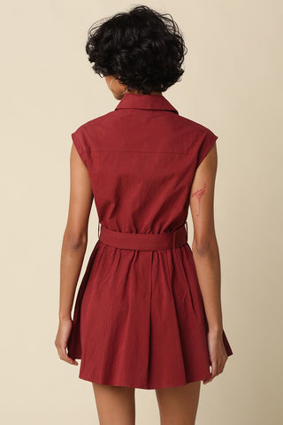 GABY MINI DRESS - BURGUNDAY