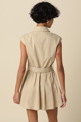 CLARA MINI DRESS - KHAKI