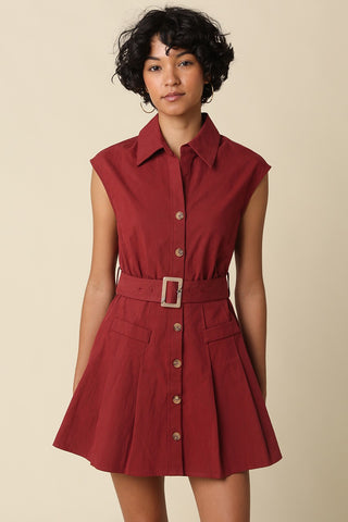 GABY MINI DRESS - BURGUNDAY