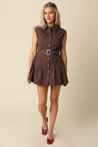 JULIETTE  MINI DRESS - BROWN