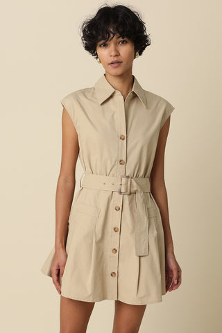 CLARA MINI DRESS - KHAKI