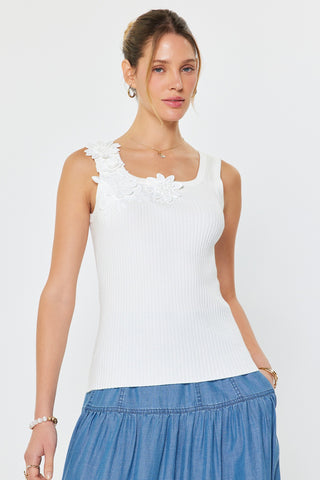JOY FLORAL APPLIQUE TANK TOP