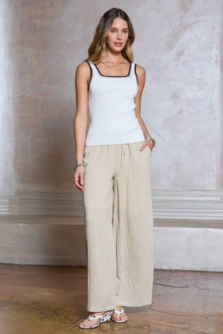 ELARA TANK TOP W/HAND CROCHET DETAIL-WHITE