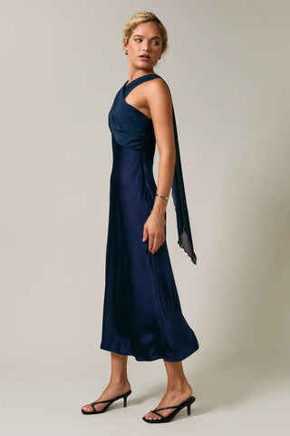 EDEN MIDI DRESS - NAVY