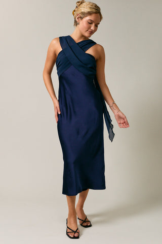 EDEN MIDI DRESS - NAVY
