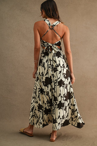 SPARTA V NECK MIDI DRESS - CREAM