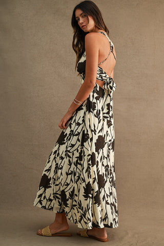 SPARTA V NECK MIDI DRESS - CREAM