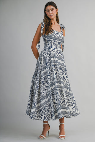 BOTONICAL MIDI DRESS
