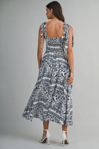 BOTONICAL MIDI DRESS