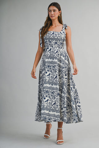 BOTONICAL MIDI DRESS