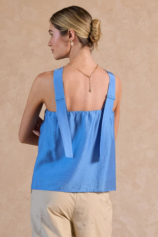 NOELLE TWIST HALTER NECK SLEEVELESS TOP