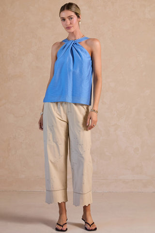 NOELLE TWIST HALTER NECK SLEEVELESS TOP