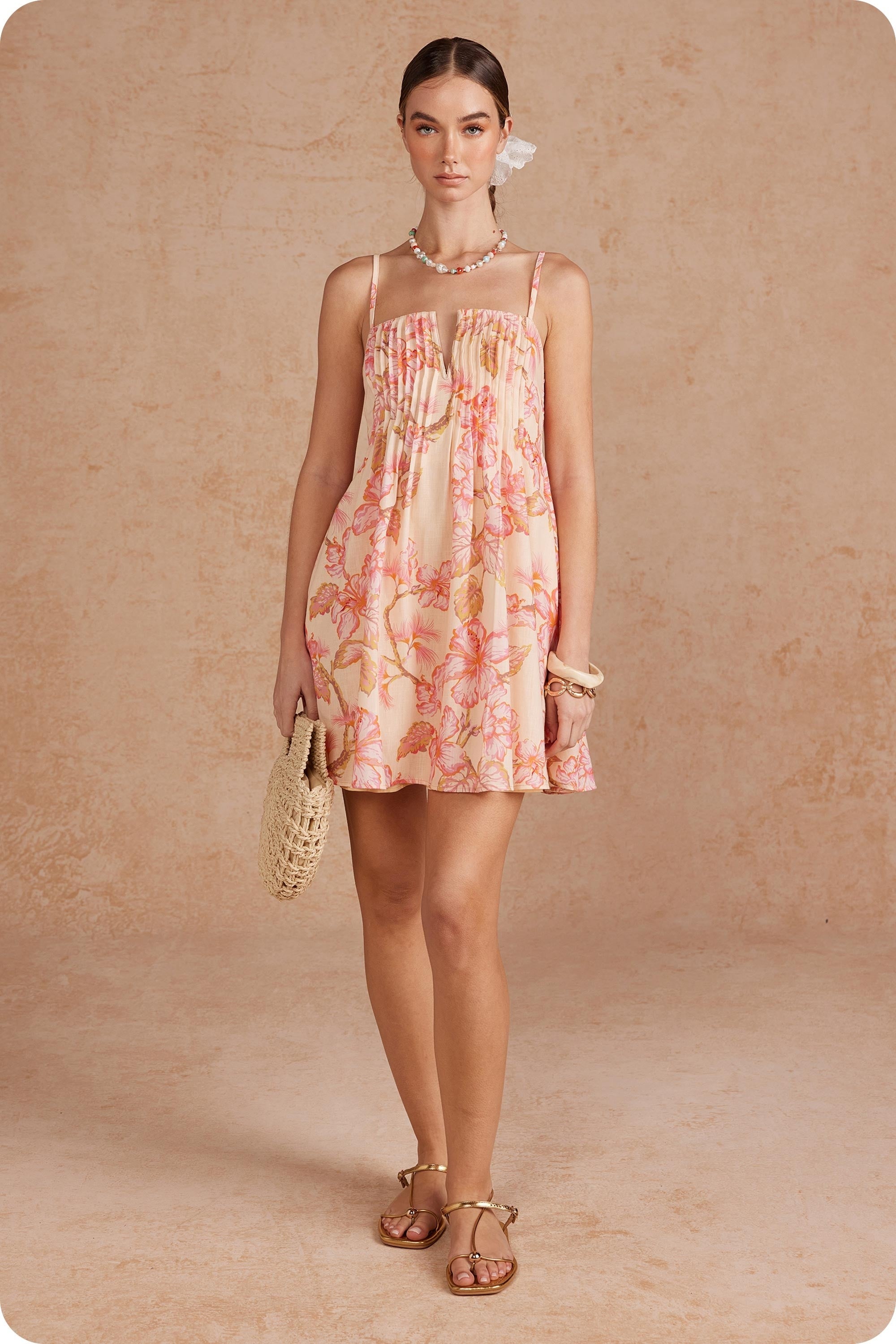 avah mini dress Autumn Whispers Square Neck Floral Mini Dress