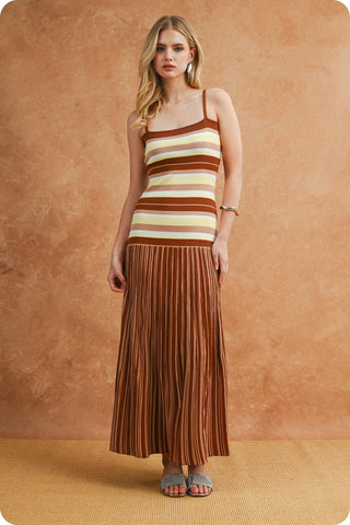 BRIEELA DRESS - TAN MULTY