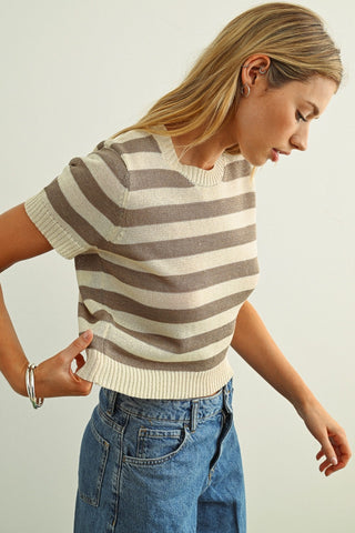 MOCHA KNITTED TOP