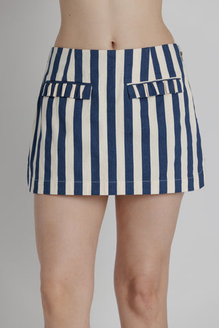 PLAYA STRIPED RUFFLED SKORT
