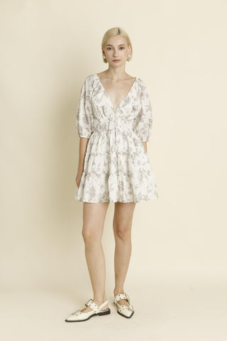 Bridget Floral ruched mini dress