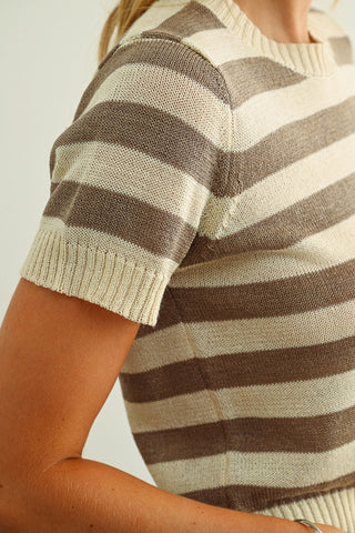 MOCHA KNITTED TOP