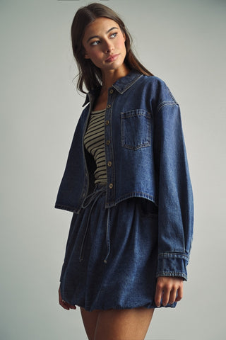 ZOLA DENIM CROP SHIRT