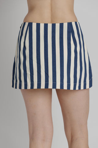 PLAYA STRIPED RUFFLED SKORT