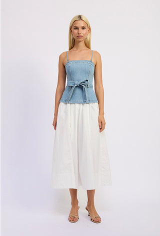 PARIS DENIM MIDI DRESS
