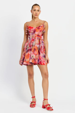 MILLER TIE DETAIL MINI DRESS