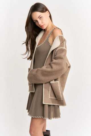 ELARA  CONTRAST  COLOR OVERSIZE COAT
