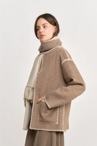 ELARA  CONTRAST  COLOR OVERSIZE COAT
