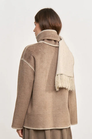 ELARA  CONTRAST  COLOR OVERSIZE COAT
