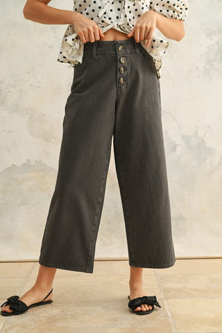 PIA COTTON PANTS - CHARCOAL