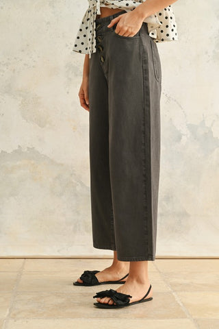 PIA COTTON PANTS - CHARCOAL