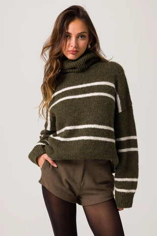 PARIS STRIPED TURTLENECK SWEATER