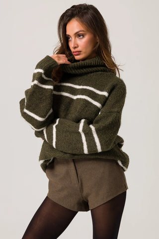 PARIS STRIPED TURTLENECK SWEATER