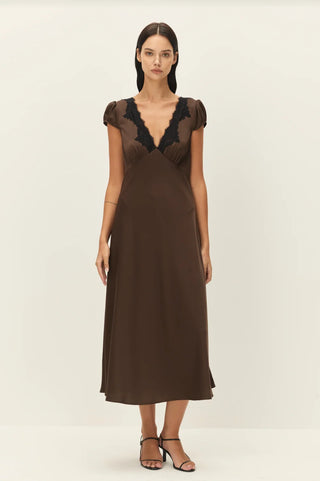 ALVIA DRESS - BROWN