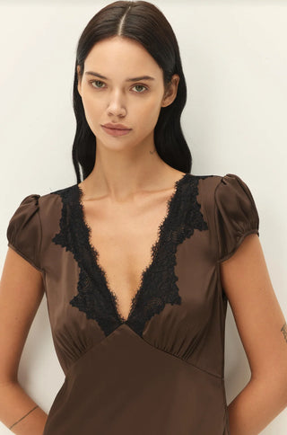ALVIA DRESS - BROWN