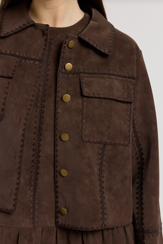 CAMILA EMBROIDERED DETAIL CROP JACKET
