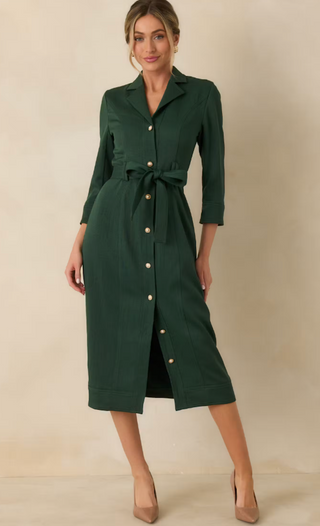 NOEMI MIDI DRESS - GREEN