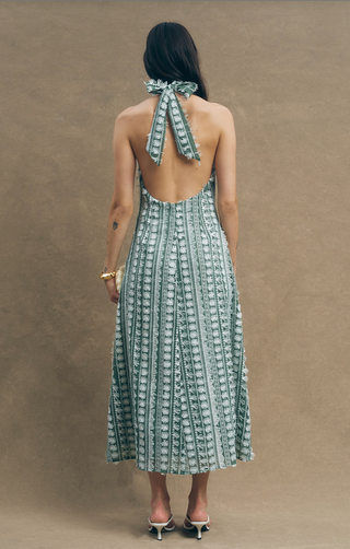 MACLA V NECK MIDI DRESS