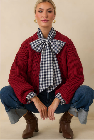 FLORA SHIRT - NAVY CHECK