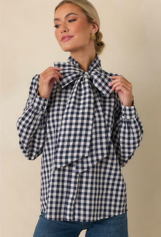 FLORA SHIRT - NAVY CHECK