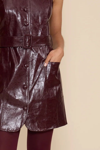 JULIA FAUX LEATHER MINI DRESS