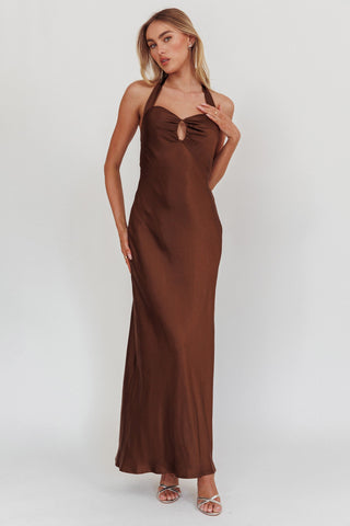 ISA brown Maxi Dress