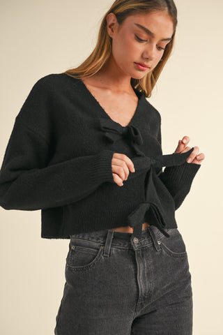 Elsa Bow Sweater - BLACK