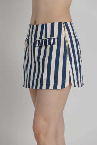PLAYA STRIPED RUFFLED SKORT