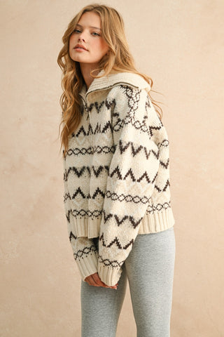ZURI HALF ZIP SWEATER
