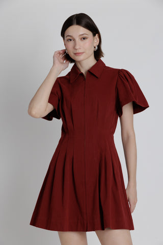 JULIET MINI DRESS - WINE
